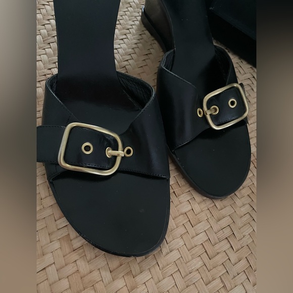 Coach Black Slides with Signature Brass Hardware - Picture 10 of 16